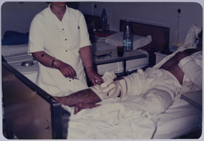 One of the Injuries while being treated in Yafa Hospital in Syria 